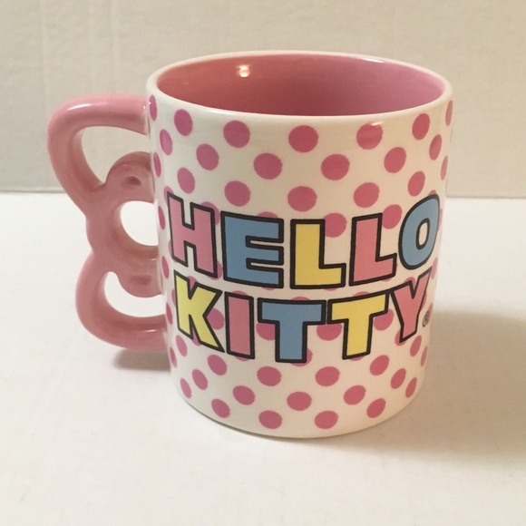 Hello Kitty Bow Handle 20oz Ceramic Coffee Tea Mug - Picture 2 of 6